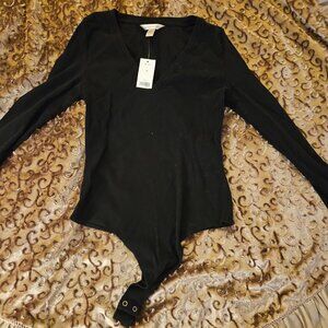 Banana Republic Black Bodysuit Long Sleeve T-shirt